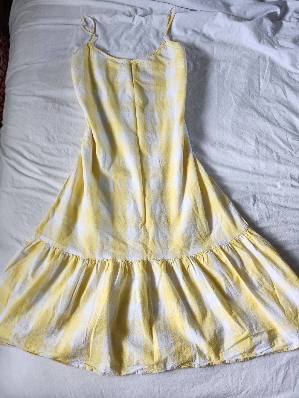 Cotton Yellow and White Gingham Dress